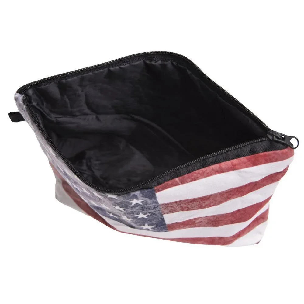 Flag Zipper Design Portable Storage Bag